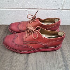 VTG Cole Haan Red Leather Wing Tip Oxford Lace Up Casual Shoes Mens Size 11 M